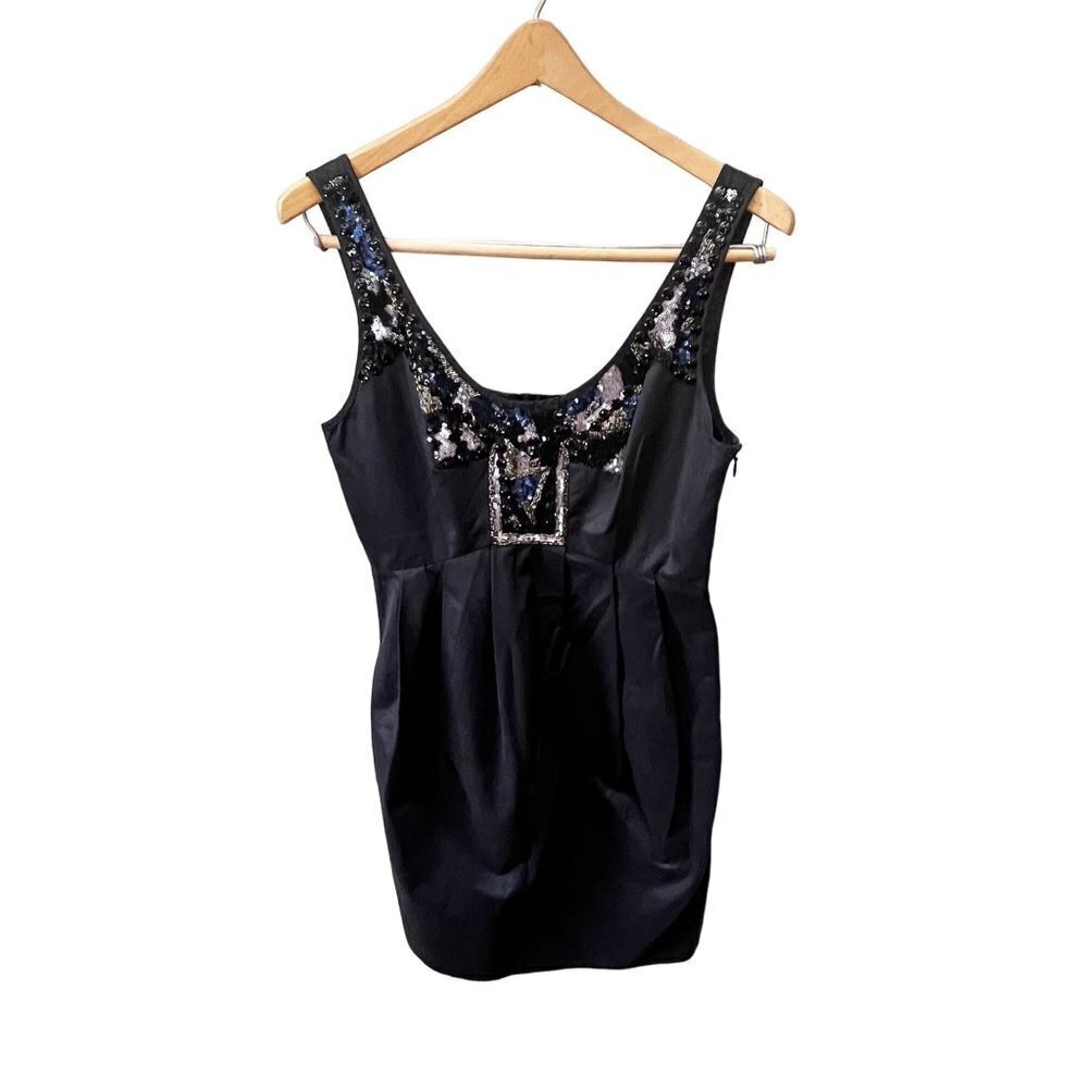Allsaints- Black Sleeveless Embellished Neckline Dress Sz‎ 10